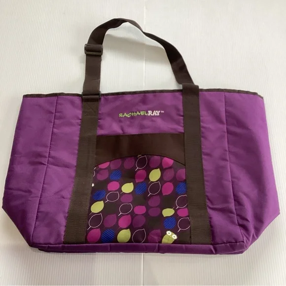 Rachael Ray Purple Tote Bag 15x14x6" Adjustable Handles - Picture 1 of 11